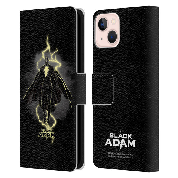 Black Adam Graphics Lightning Leather Book Wallet Case Cover For Apple iPhone 13