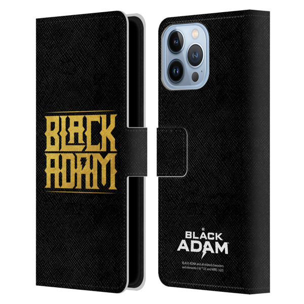 Black Adam Graphics Logotype Leather Book Wallet Case Cover For Apple iPhone 13 Pro Max