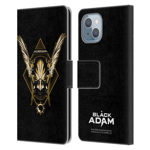Black Adam Graphics Hawkman Leather Book Wallet Case Cover For Apple iPhone 14