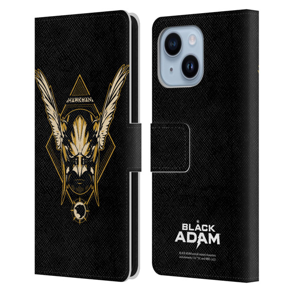 Black Adam Graphics Hawkman Leather Book Wallet Case Cover For Apple iPhone 14 Plus