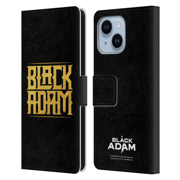 Black Adam Graphics Logotype Leather Book Wallet Case Cover For Apple iPhone 14 Plus