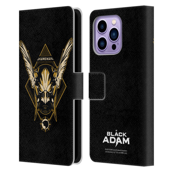 Black Adam Graphics Hawkman Leather Book Wallet Case Cover For Apple iPhone 14 Pro Max