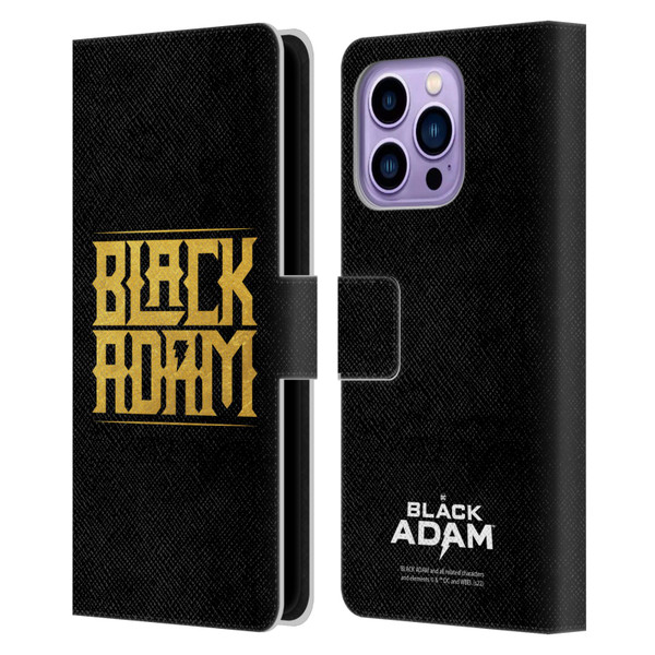 Black Adam Graphics Logotype Leather Book Wallet Case Cover For Apple iPhone 14 Pro Max