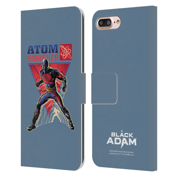 Black Adam Graphics Atom Smasher Leather Book Wallet Case Cover For Apple iPhone 7 Plus / iPhone 8 Plus