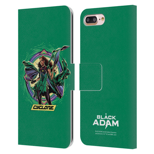 Black Adam Graphics Cyclone Leather Book Wallet Case Cover For Apple iPhone 7 Plus / iPhone 8 Plus