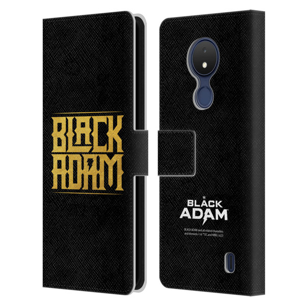 Black Adam Graphics Logotype Leather Book Wallet Case Cover For Nokia C21