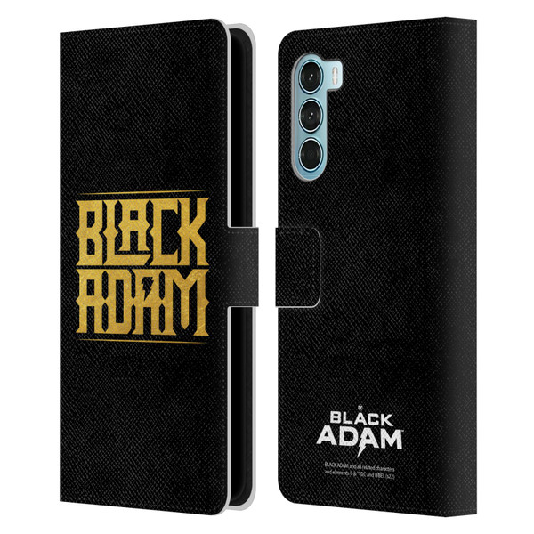 Black Adam Graphics Logotype Leather Book Wallet Case Cover For Motorola Edge S30 / Moto G200 5G