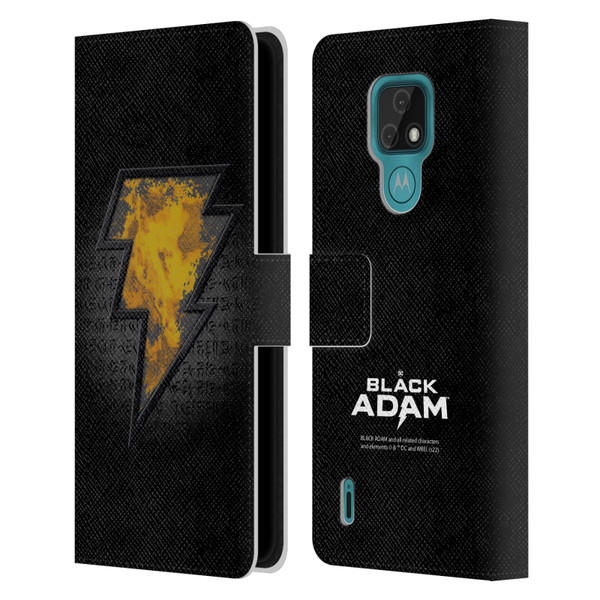 Black Adam Graphics Icon Leather Book Wallet Case Cover For Motorola Moto E7