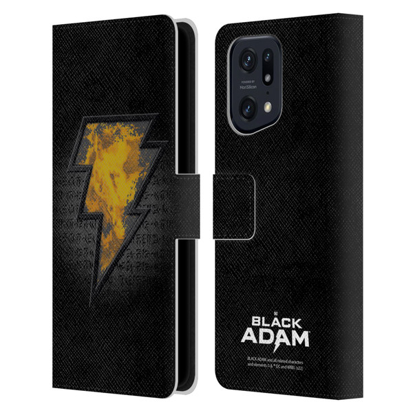 Black Adam Graphics Icon Leather Book Wallet Case Cover For OPPO Find X5 Pro