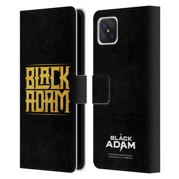 Black Adam Graphics Logotype Leather Book Wallet Case Cover For OPPO Reno4 Z 5G