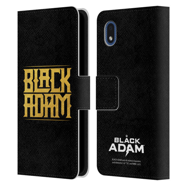 Black Adam Graphics Logotype Leather Book Wallet Case Cover For Samsung Galaxy A01 Core (2020)