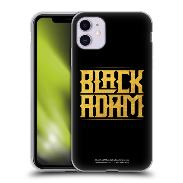 Black Adam Graphics Logotype Soft Gel Case for Apple iPhone 11