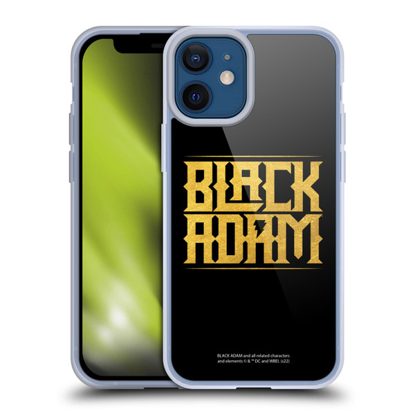 Black Adam Graphics Logotype Soft Gel Case for Apple iPhone 12 Mini
