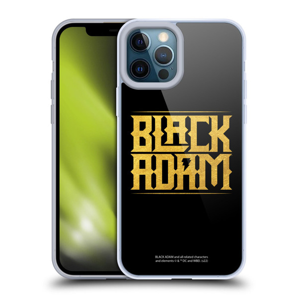 Black Adam Graphics Logotype Soft Gel Case for Apple iPhone 12 Pro Max