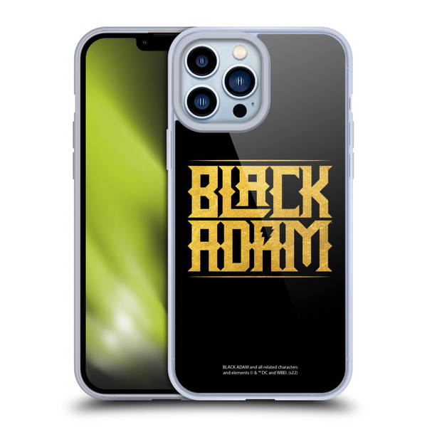 Black Adam Graphics Logotype Soft Gel Case for Apple iPhone 13 Pro Max