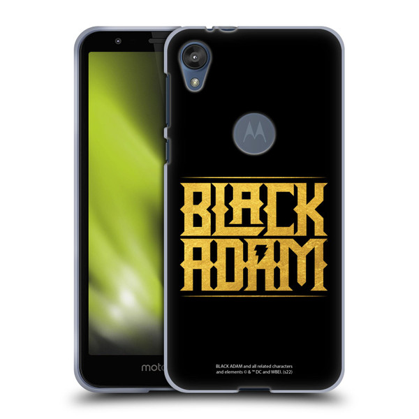 Black Adam Graphics Logotype Soft Gel Case for Motorola Moto E6