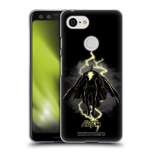 Black Adam Graphics Lightning Soft Gel Case for Google Pixel 3