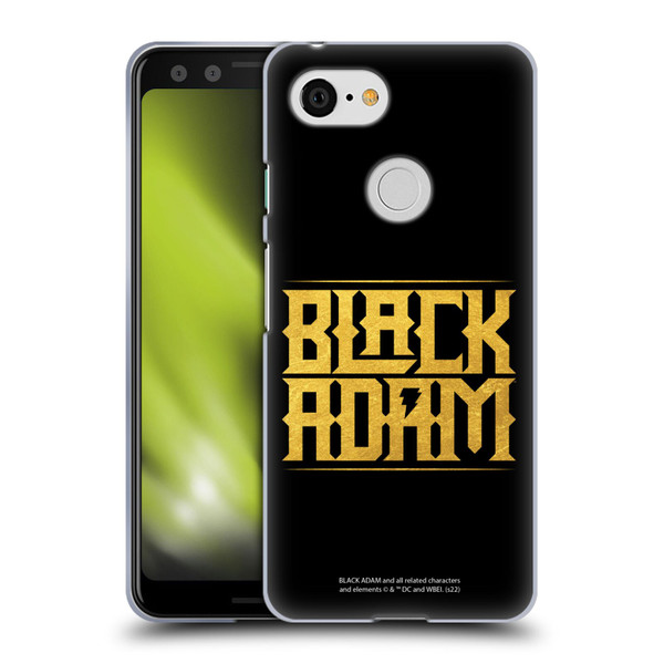 Black Adam Graphics Logotype Soft Gel Case for Google Pixel 3