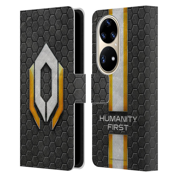 EA Bioware Mass Effect Graphics Cerberus Logo Leather Book Wallet Case Cover For Huawei P50 Pro