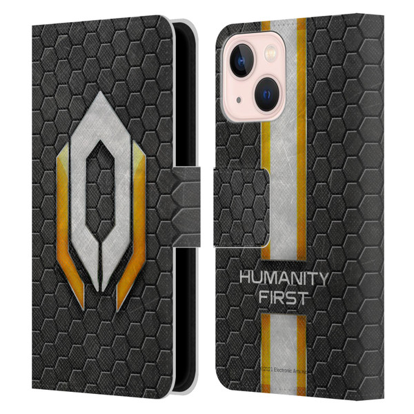 EA Bioware Mass Effect Graphics Cerberus Logo Leather Book Wallet Case Cover For Apple iPhone 13 Mini