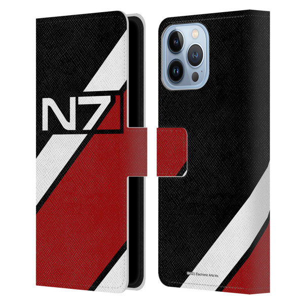 EA Bioware Mass Effect Graphics N7 Logo Stripes Leather Book Wallet Case Cover For Apple iPhone 13 Pro Max