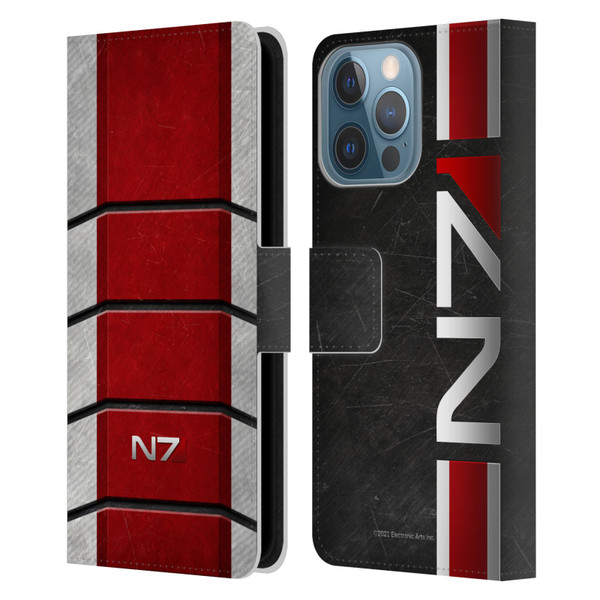 EA Bioware Mass Effect Graphics N7 Logo Armor Leather Book Wallet Case Cover For Apple iPhone 13 Pro