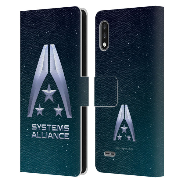EA Bioware Mass Effect Graphics Systems Alliance Logo Leather Book Wallet Case Cover For LG K22