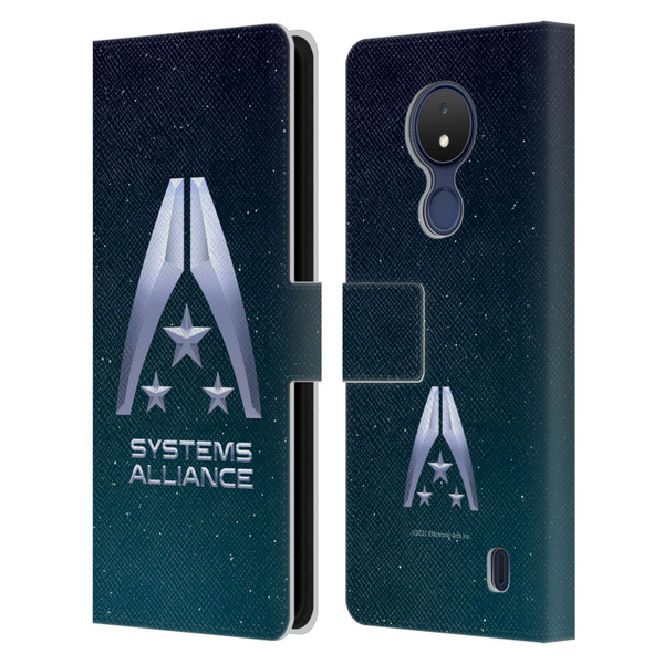 EA Bioware Mass Effect Graphics Systems Alliance Logo Leather Book Wallet Case Cover For Nokia C21