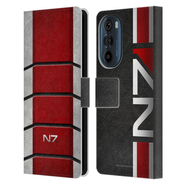 EA Bioware Mass Effect Graphics N7 Logo Armor Leather Book Wallet Case Cover For Motorola Edge 30