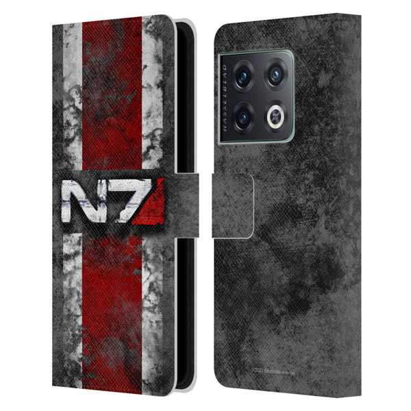 EA Bioware Mass Effect Graphics N7 Logo Distressed Leather Book Wallet Case Cover For OnePlus 10 Pro