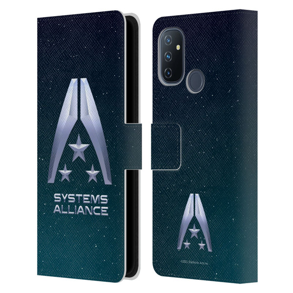 EA Bioware Mass Effect Graphics Systems Alliance Logo Leather Book Wallet Case Cover For OnePlus Nord N100