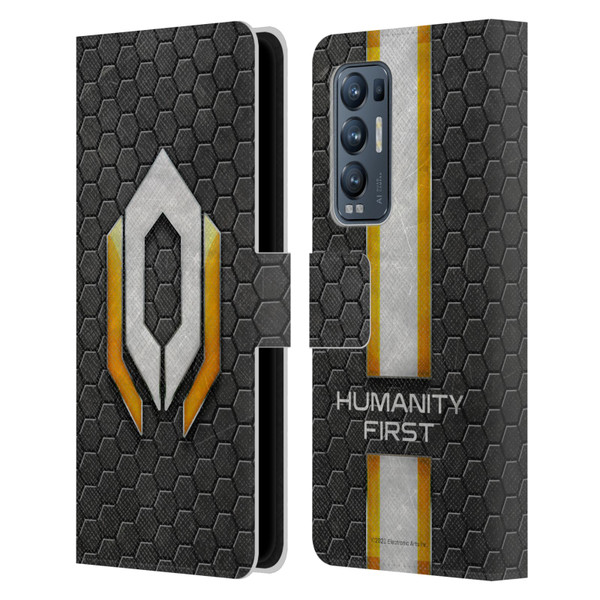 EA Bioware Mass Effect Graphics Cerberus Logo Leather Book Wallet Case Cover For OPPO Find X3 Neo / Reno5 Pro+ 5G