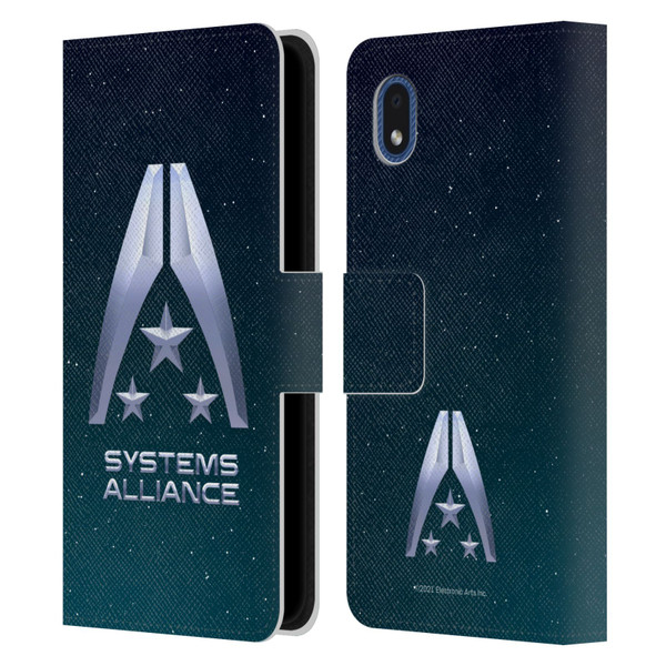 EA Bioware Mass Effect Graphics Systems Alliance Logo Leather Book Wallet Case Cover For Samsung Galaxy A01 Core (2020)