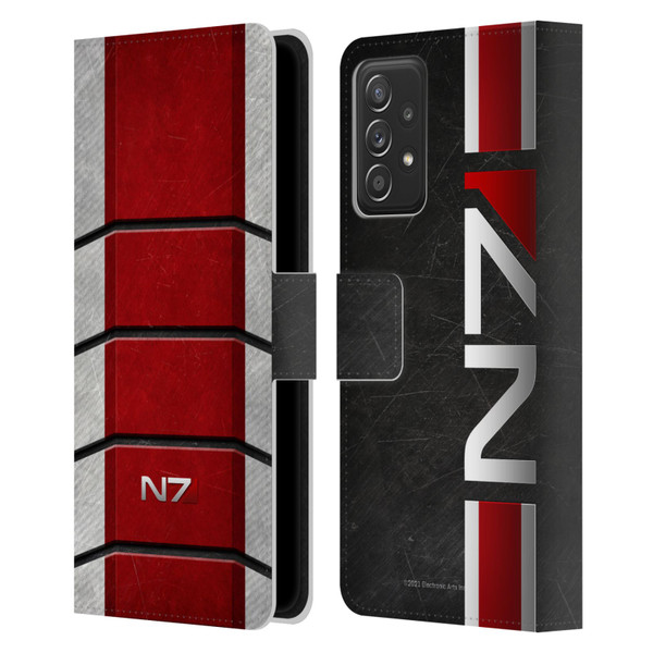 EA Bioware Mass Effect Graphics N7 Logo Armor Leather Book Wallet Case Cover For Samsung Galaxy A52 / A52s / 5G (2021)