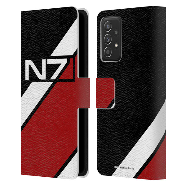 EA Bioware Mass Effect Graphics N7 Logo Stripes Leather Book Wallet Case Cover For Samsung Galaxy A53 5G (2022)