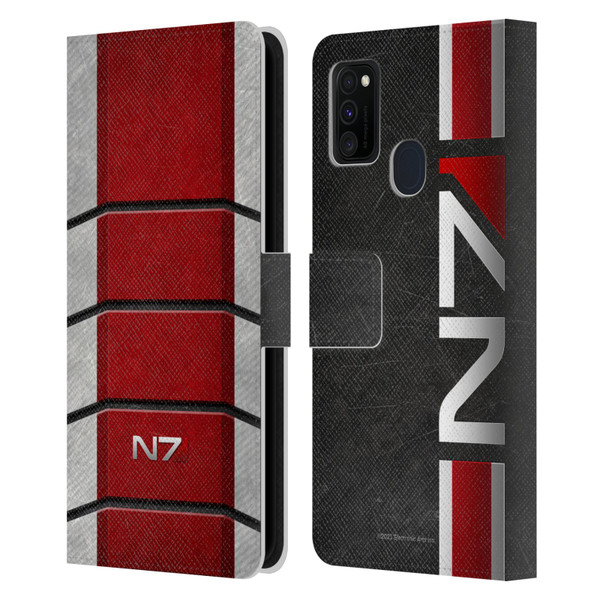 EA Bioware Mass Effect Graphics N7 Logo Armor Leather Book Wallet Case Cover For Samsung Galaxy M30s (2019)/M21 (2020)