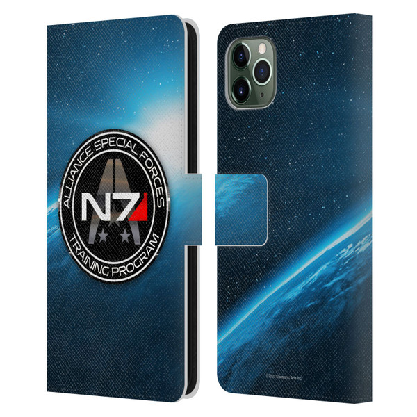 EA Bioware Mass Effect 3 Badges And Logos N7 Training Program Leather Book Wallet Case Cover For Apple iPhone 11 Pro Max