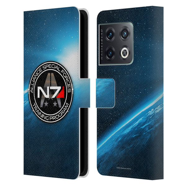 EA Bioware Mass Effect 3 Badges And Logos N7 Training Program Leather Book Wallet Case Cover For OnePlus 10 Pro