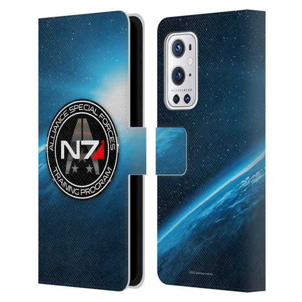 EA Bioware Mass Effect 3 Badges And Logos N7 Training Program Leather Book Wallet Case Cover For OnePlus 9 Pro