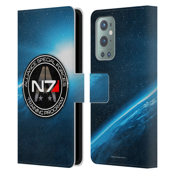 EA Bioware Mass Effect 3 Badges And Logos N7 Training Program Leather Book Wallet Case Cover For OnePlus 9