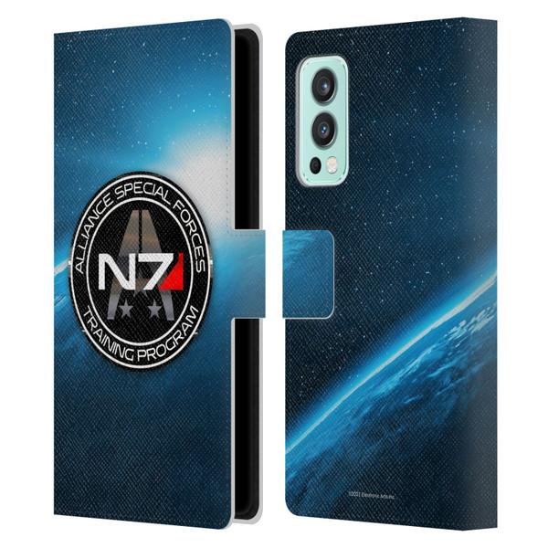 EA Bioware Mass Effect 3 Badges And Logos N7 Training Program Leather Book Wallet Case Cover For OnePlus Nord 2 5G