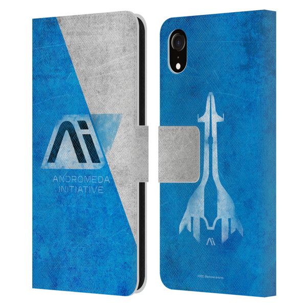 EA Bioware Mass Effect Andromeda Graphics Initiative Distressed Leather Book Wallet Case Cover For Apple iPhone XR