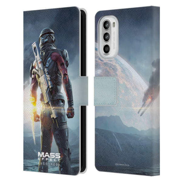 EA Bioware Mass Effect Andromeda Graphics Key Art Super Deluxe 2017 Leather Book Wallet Case Cover For Motorola Moto G52