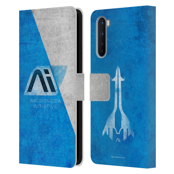 EA Bioware Mass Effect Andromeda Graphics Initiative Distressed Leather Book Wallet Case Cover For OnePlus Nord 5G