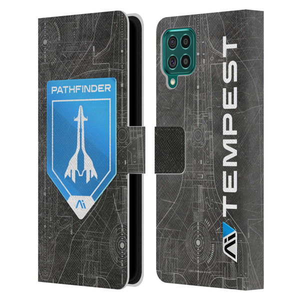 EA Bioware Mass Effect Andromeda Graphics Pathfinder Badge Leather Book Wallet Case Cover For Samsung Galaxy F62 (2021)