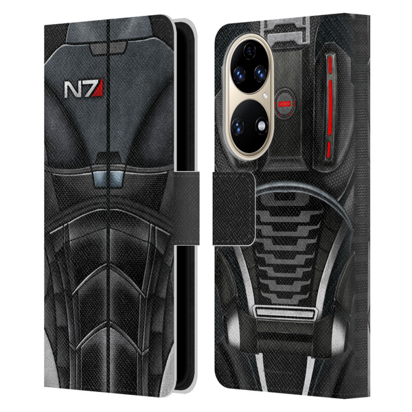 EA Bioware Mass Effect Armor Collection N7 Leather Book Wallet Case Cover For Huawei P50