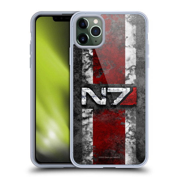 EA Bioware Mass Effect Graphics N7 Logo Distressed Soft Gel Case for Apple iPhone 11 Pro Max & MagSafe