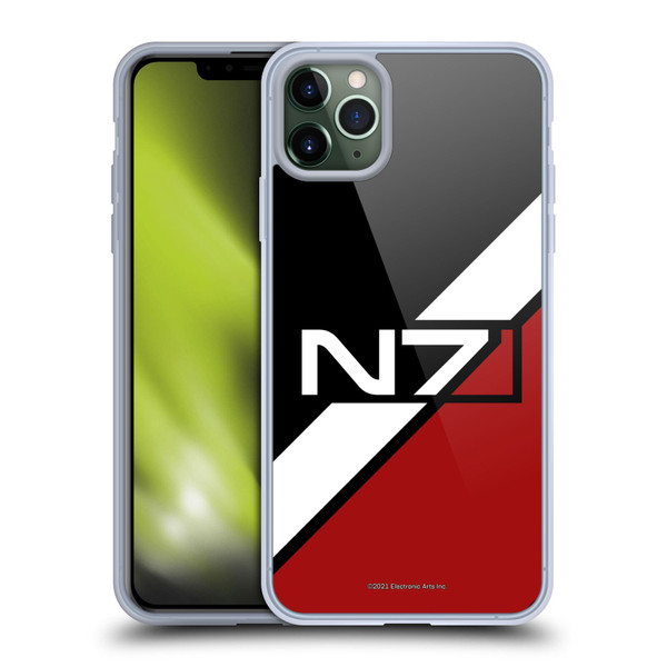 EA Bioware Mass Effect Graphics N7 Logo Stripes Soft Gel Case for Apple iPhone 11 Pro Max & MagSafe