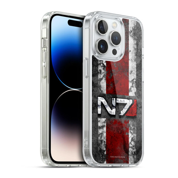 EA Bioware Mass Effect Graphics N7 Logo Distressed Soft Gel Case for Apple iPhone 13 Pro & MagSafe