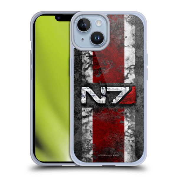 EA Bioware Mass Effect Graphics N7 Logo Distressed Soft Gel Case for Apple iPhone 14
